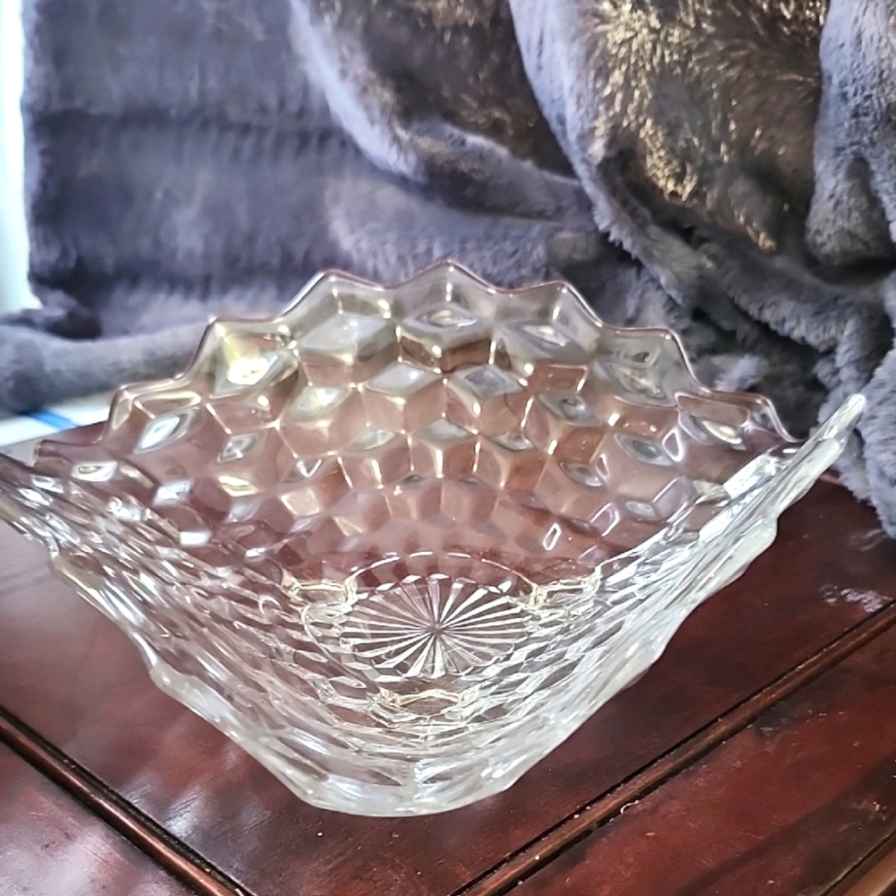 Fostoria Elegant Crystal Art Deco Glass Serving Bowl